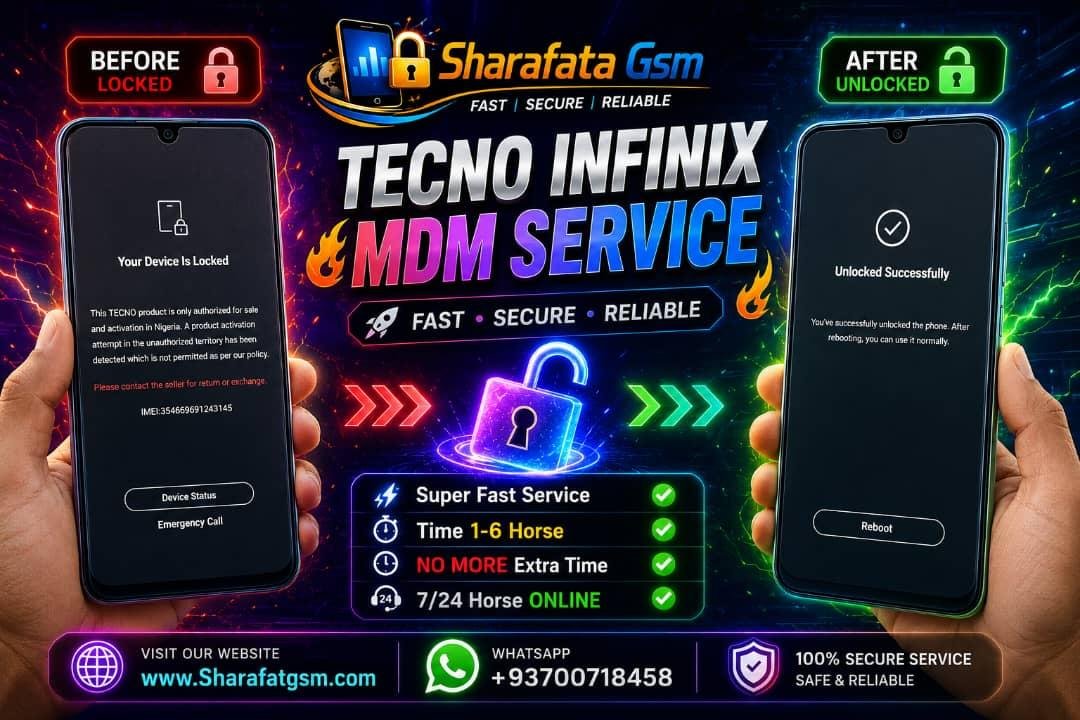 TECNO / INFINIX MDM  Fast Service Fresh Order 1Horse 6 Done S2