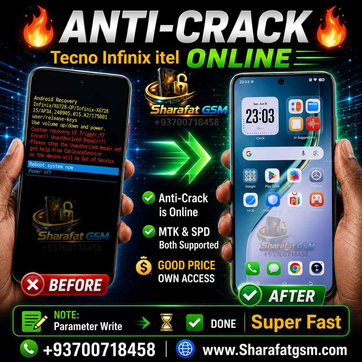TECNO INFINIX ANTI CARICK MTK SPD  ✅