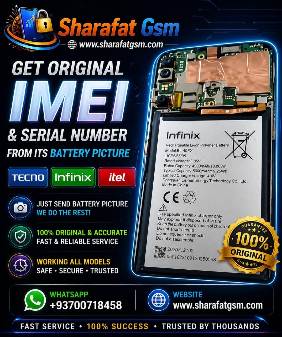Tecno Infinix And Itel Extract Original Imei And Serial Number From By Battery Picture